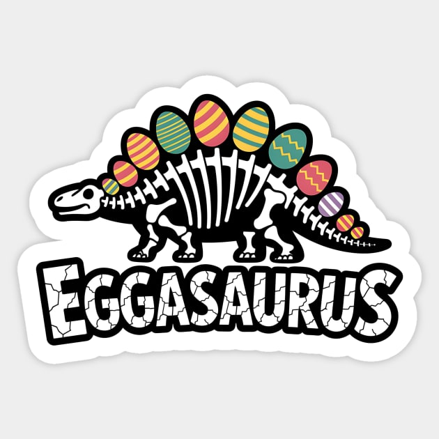 Eggasaurus Funny Easter Dinosaur Sticker by Designed By Marty